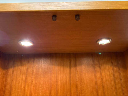 Lighted Teak Display Cabinet