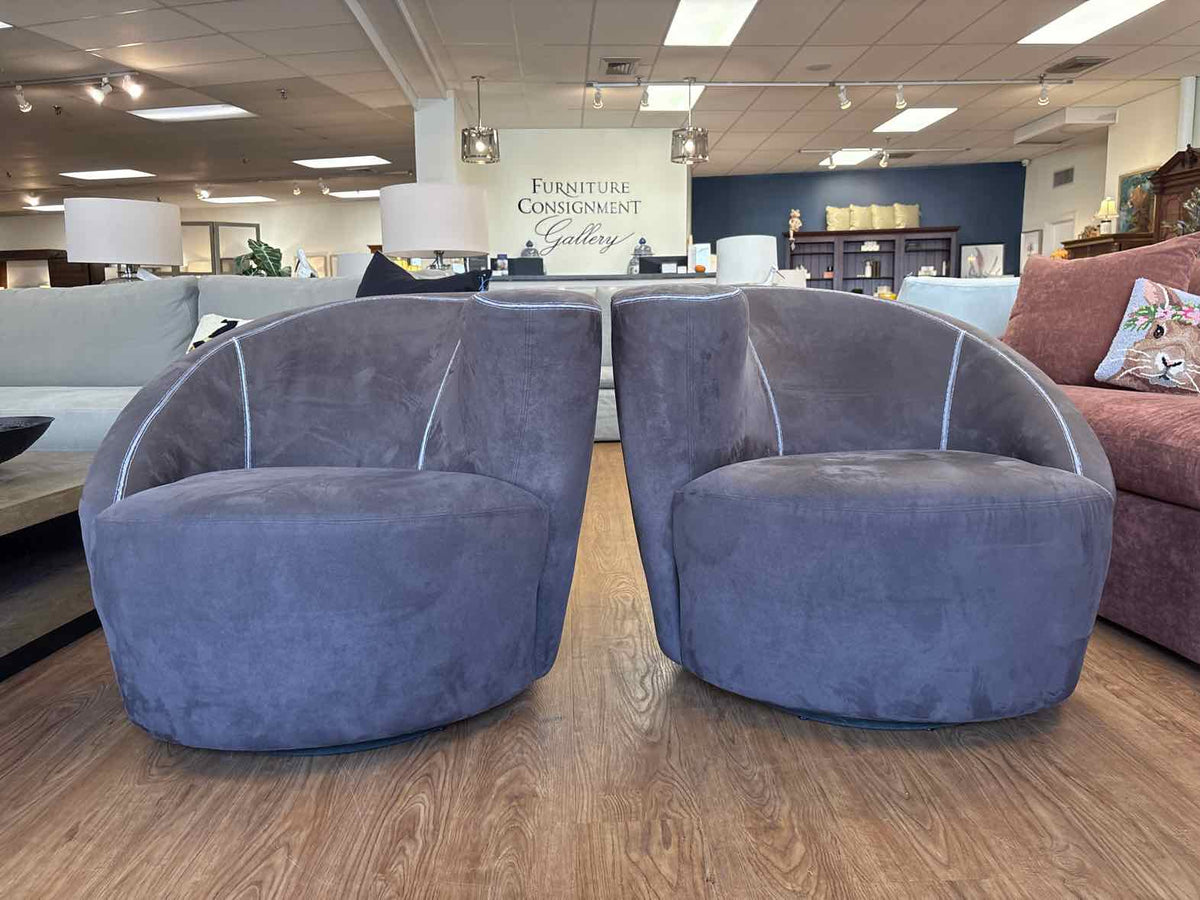 Pair of Asymmetrical Spiral Swivel Chairs