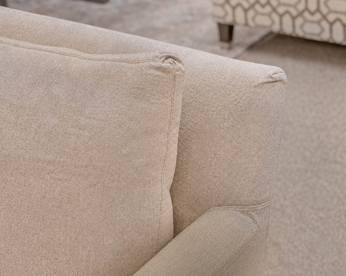 Pair of Lee Industries 'Natural Linen' Swivel Chairs