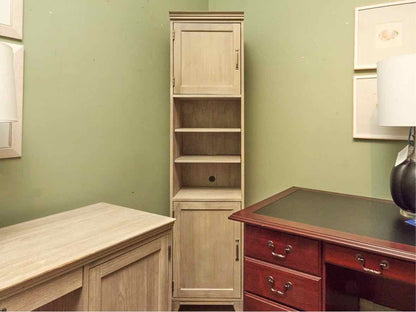 Pottery Barn 'Hampton' Finish 'Brushed Fog' 8 Shelf 2 Door  Bookcase