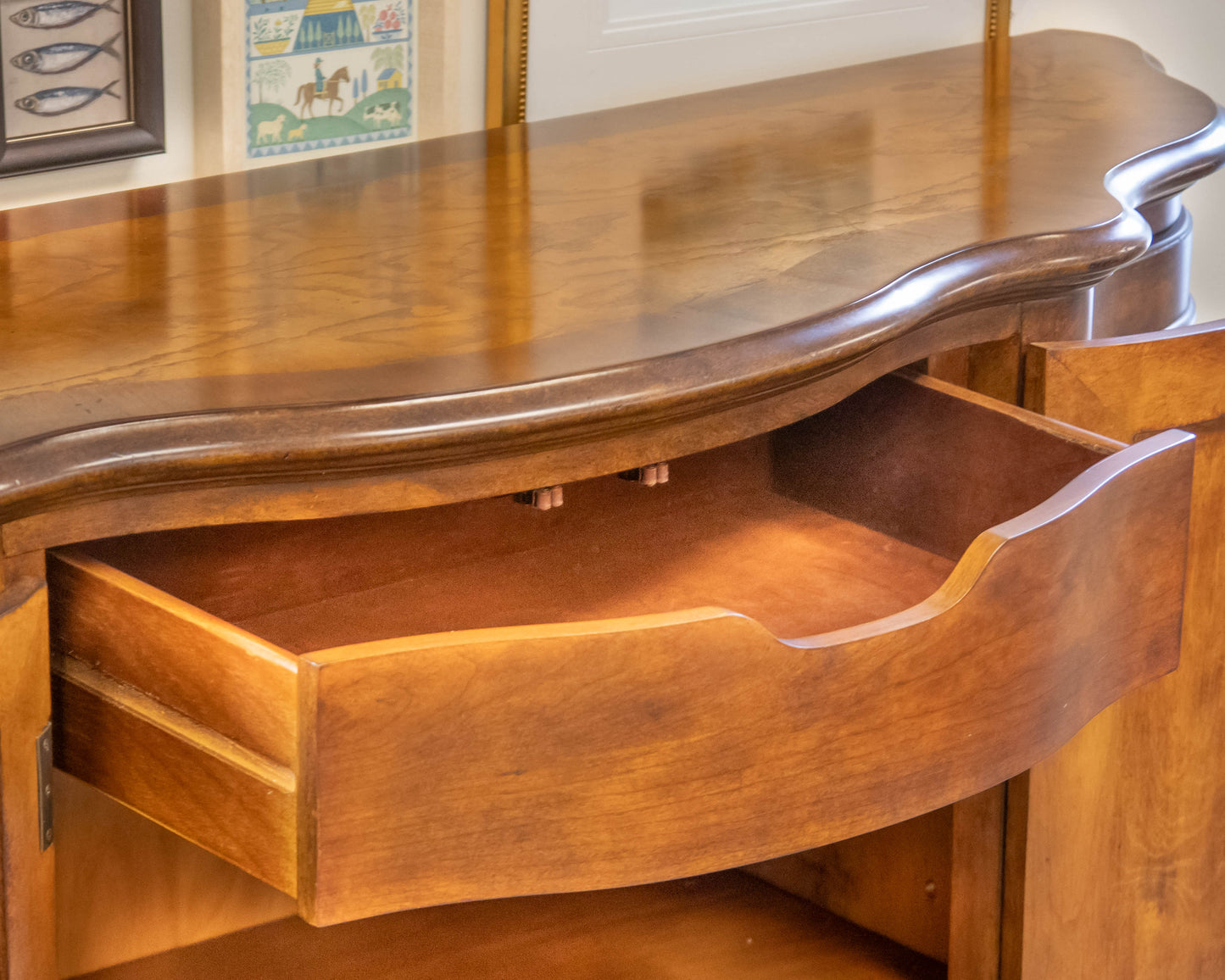 Hooker Furniture "Seven Seas" 4 Door Burled Walnut Server