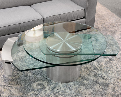 Dakota Jackson Self-Winding Glass Cocktail Table