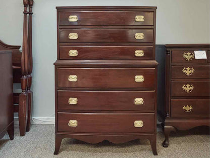Continental Furniture Solid Mahogany Chest on Chest with 6 Drawers