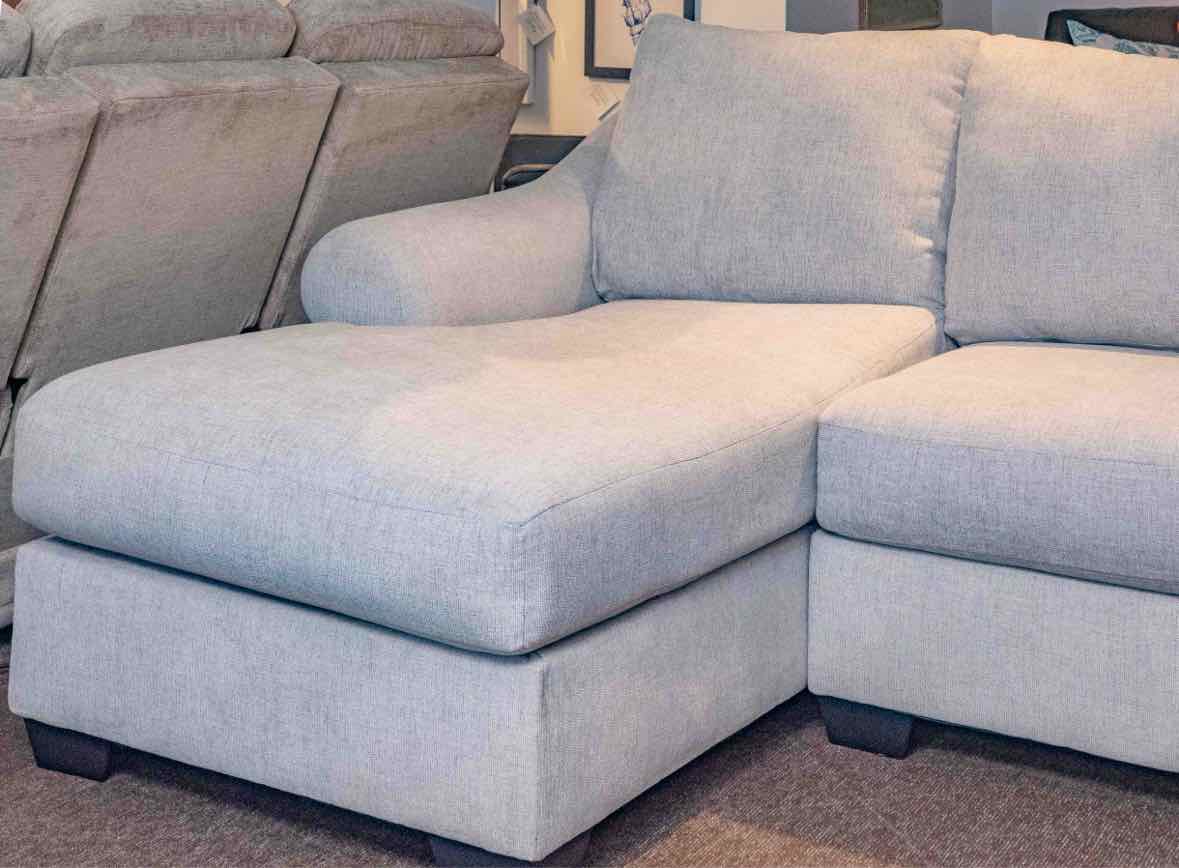 Ashley 5 Piece Cloud Grey Upholstered Sectional with Chaise