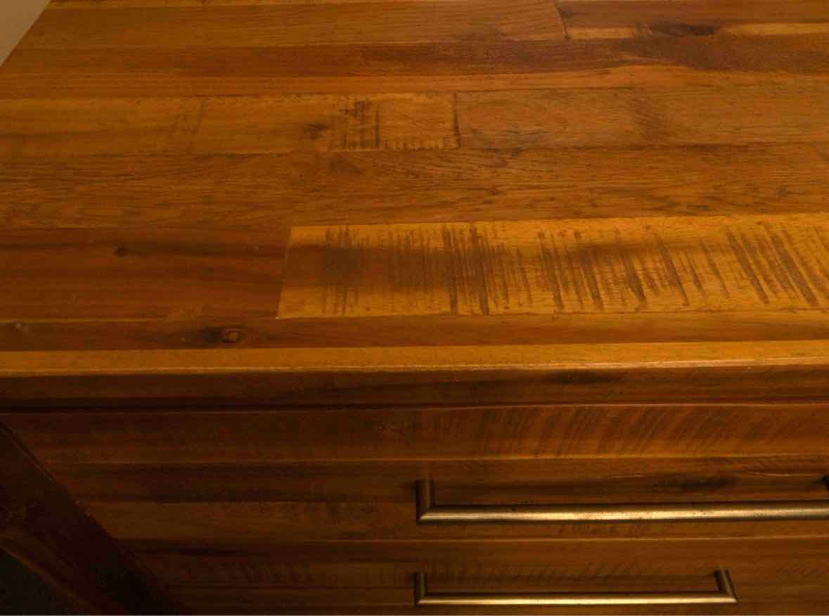West Elm 'Alexa' Reclaimed  Pine Brass Finsh Handles 5 Drawer Chest