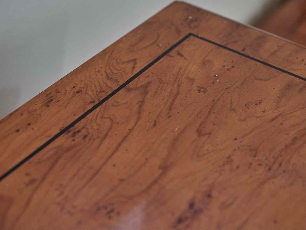 Drexel Inlaid Burlwood Seven Drawer Dresser & Mirror