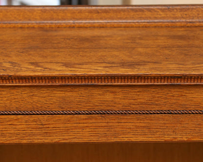 Oak Glass Door Bookcase with 3 Adjustable Shelves