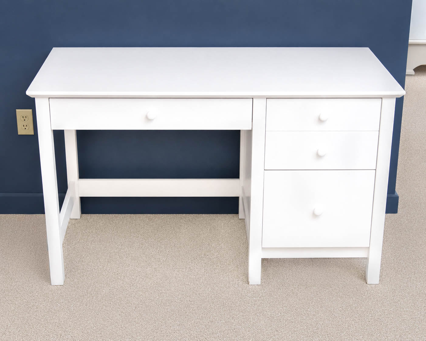 Vermont Tubbs White Finish Four Drawer Desk W/ Chair