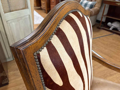 Pair of Carved Wood Zebra Armchairs