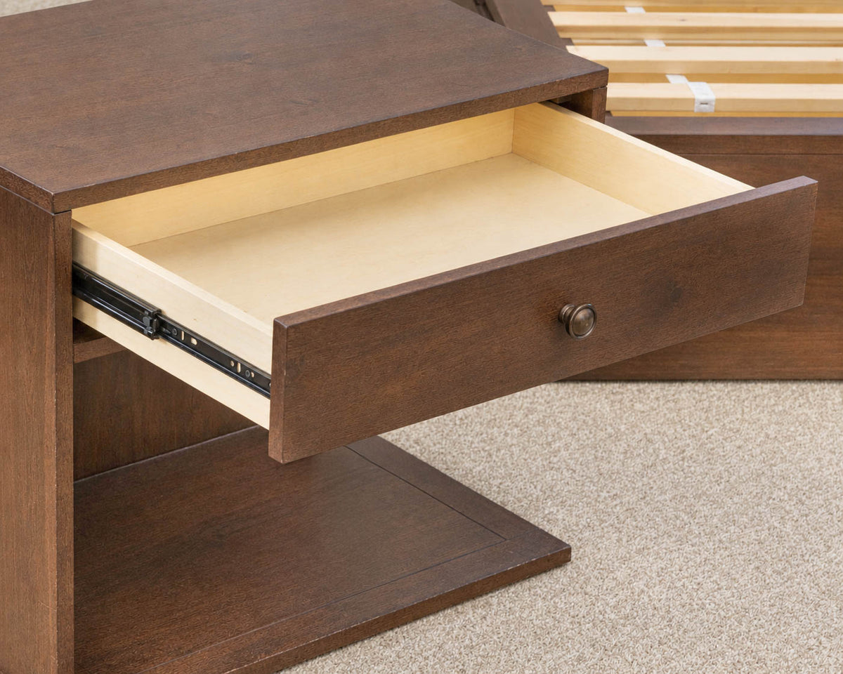 Crate & Barrel Hayden" Left" Pair Of  One Drawer Nightstands In Cocoa Finish