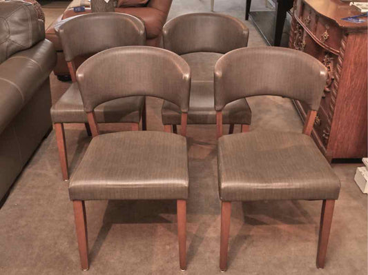 Set of 4 Walnut Mid Century Modern Dining Chairs
