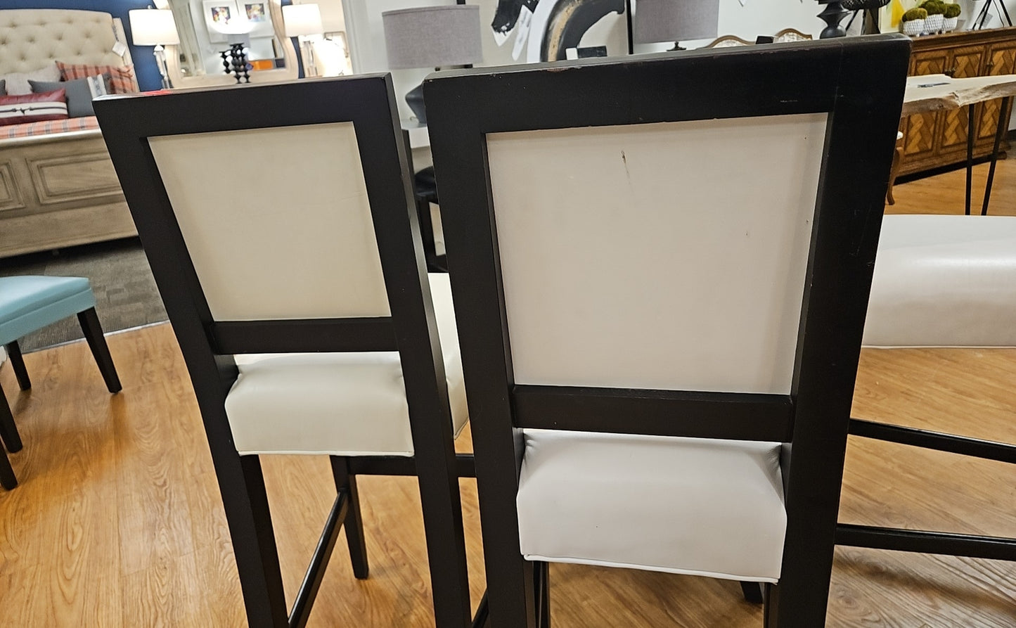 Mitchell Gold Set of 4 Leather Bar Stools