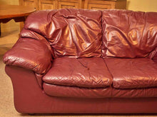 Burgundy Wine Color Leather 2 Cushion Loveseat
