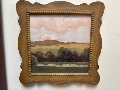 Set of Two Natural Wood Framed Landscapes