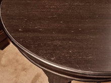 Black Finish Round Accent Table With Unique Carved Legs