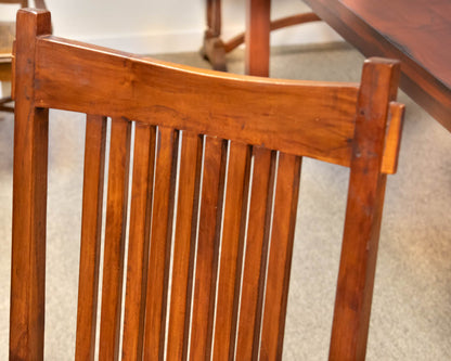 Circle Furniture Vertical Slat-Back Set of 8 Dining Chairs In Jacobean Finish