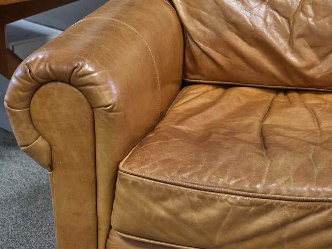 RH Saddle Brown Leather Chair