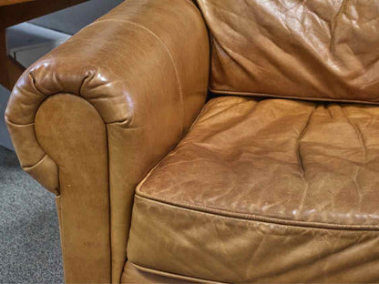 RH Saddle Brown Leather Chair