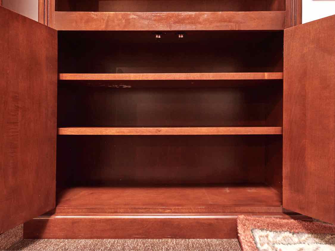 Cherry 5 Shelf 2 Door Bookcase
