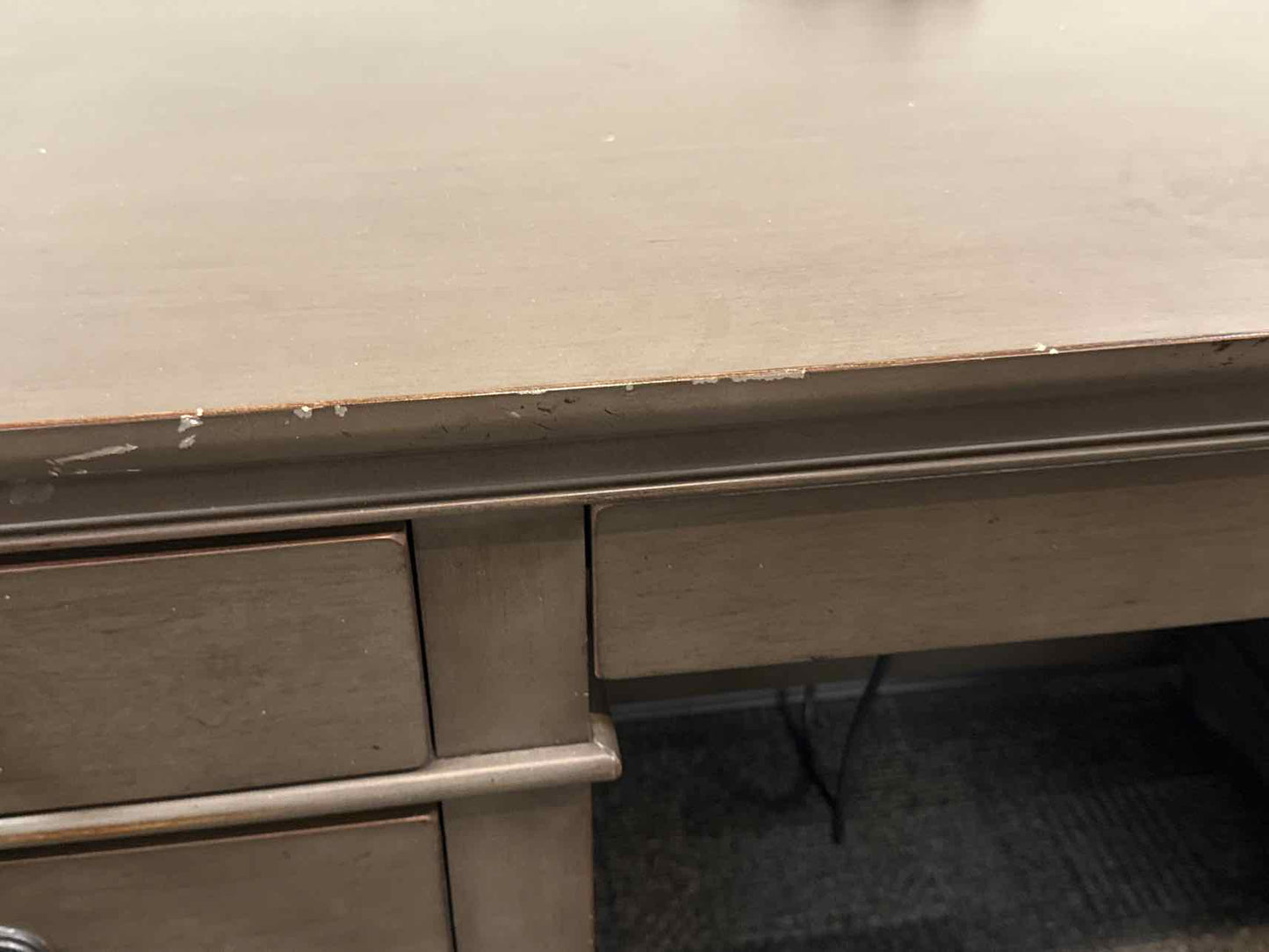 Dark Grey Desk w/ Chair on Casters