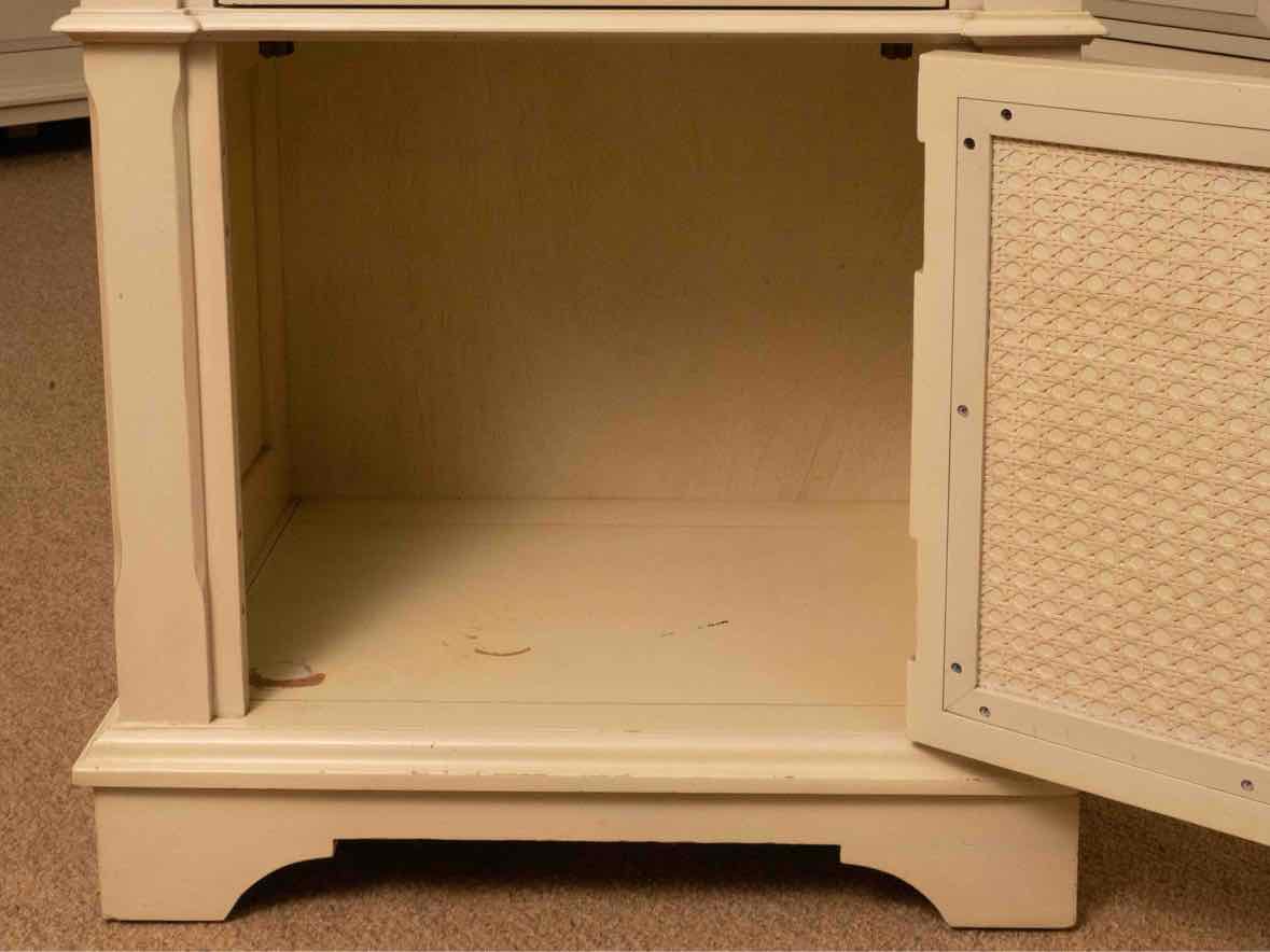 Ivory 1 Drawer & 1 Interchangeable Cane/Wood Panel Door Nightstand