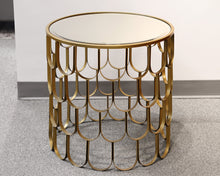 Gold Contemporary Drum Accent Table
