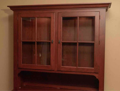 Le Mieur Cherry  2 Glass Pane Door Hutch in Russet Finish