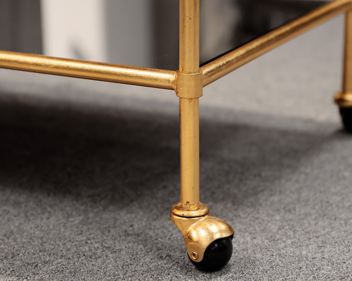 Brass Mirrored Bar Cart