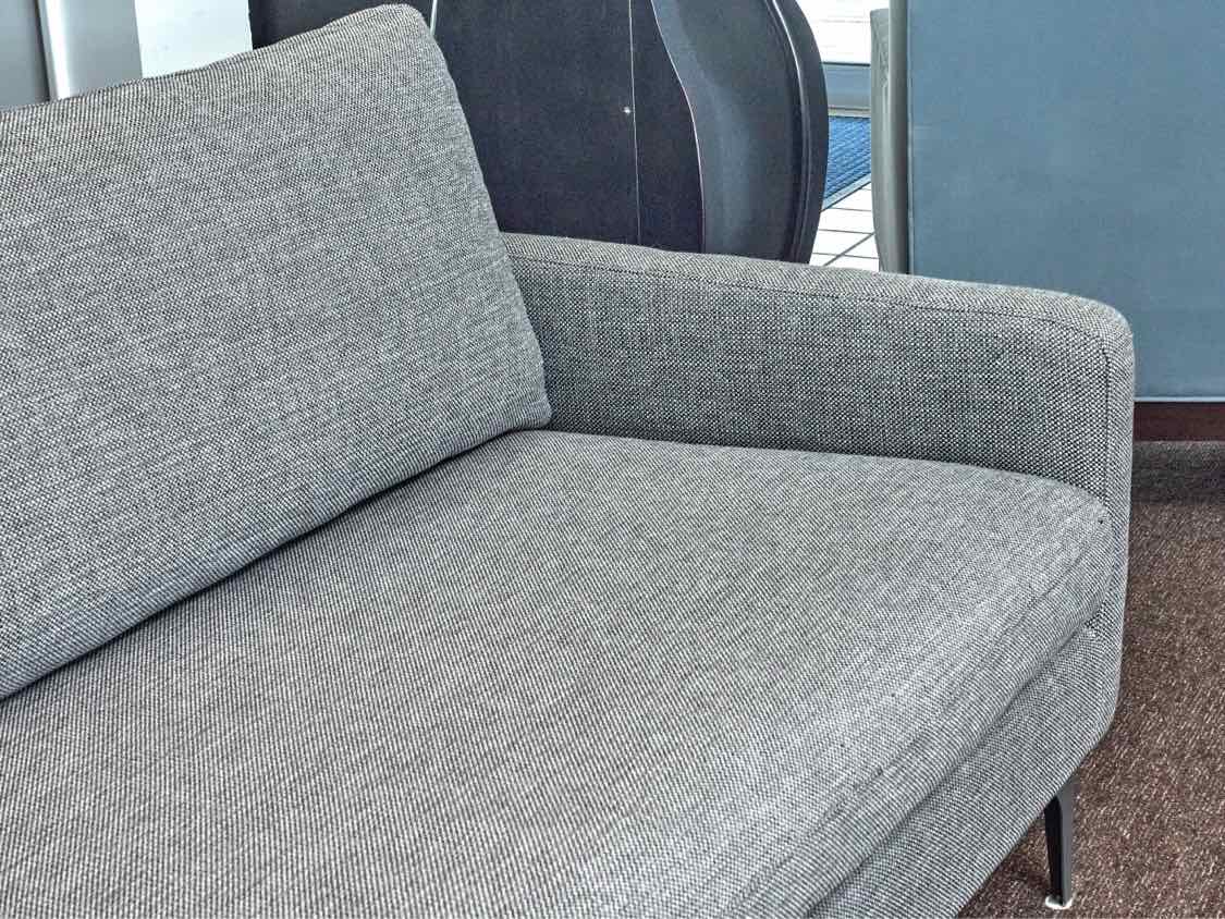 All Modern 2 Cushion Salt & Pepper Upholstered Sofa