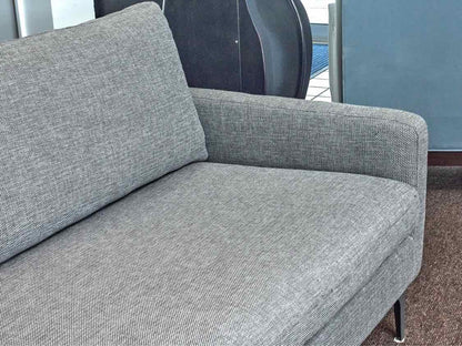 All Modern 2 Cushion Salt & Pepper Upholstered Sofa