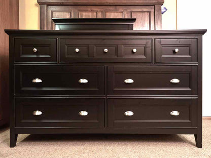Magnussen Black Finish 7 Drawer Dresser with Matching Mirror