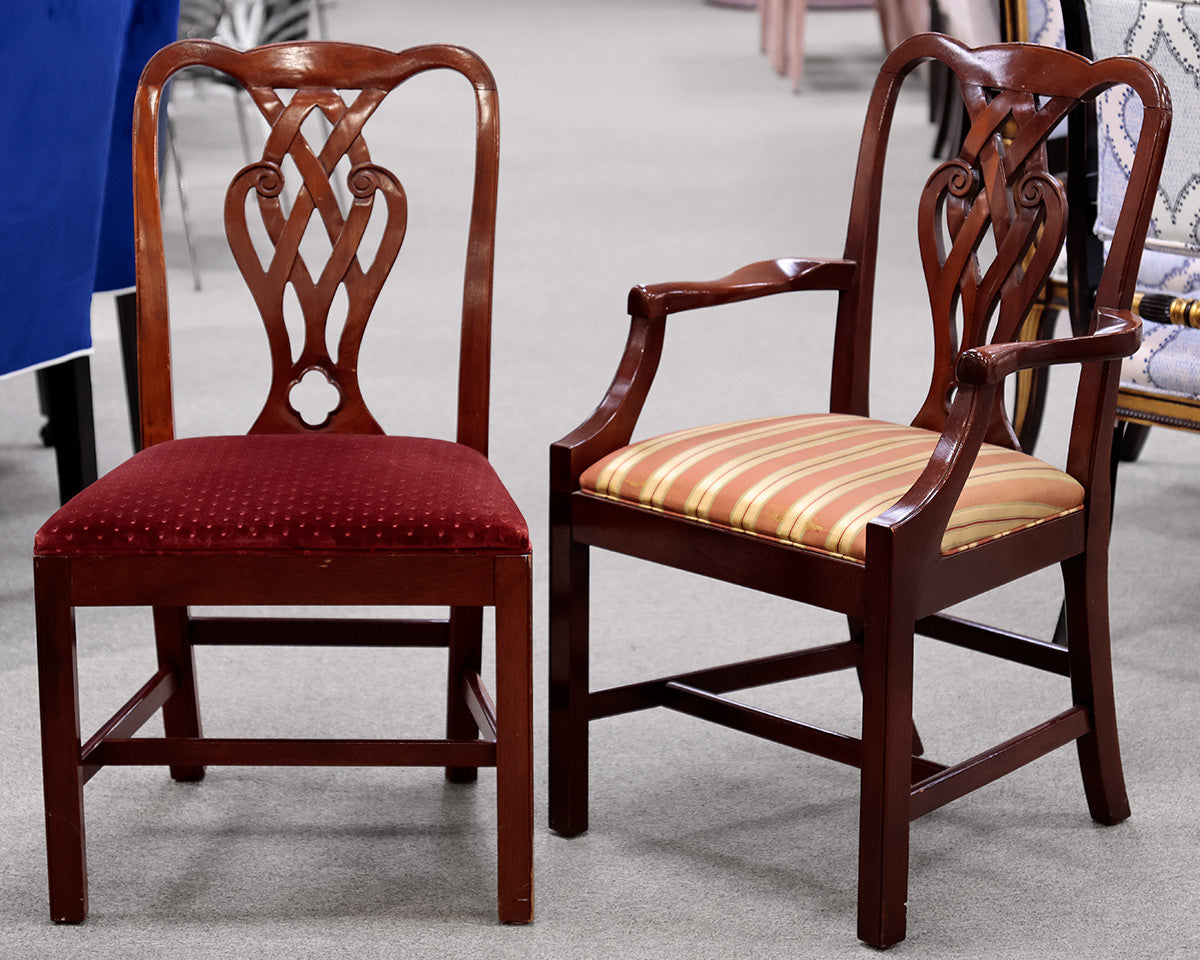 Set of 8 Baker Georgian Style Dining Chairs