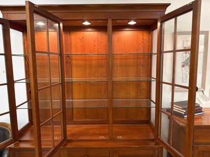 Ethan Allen Cherry Lighted Hutch