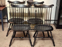 Set of 4  Alex Pifer "The Seraph' Black Crackle Comb Back Dining Chairs