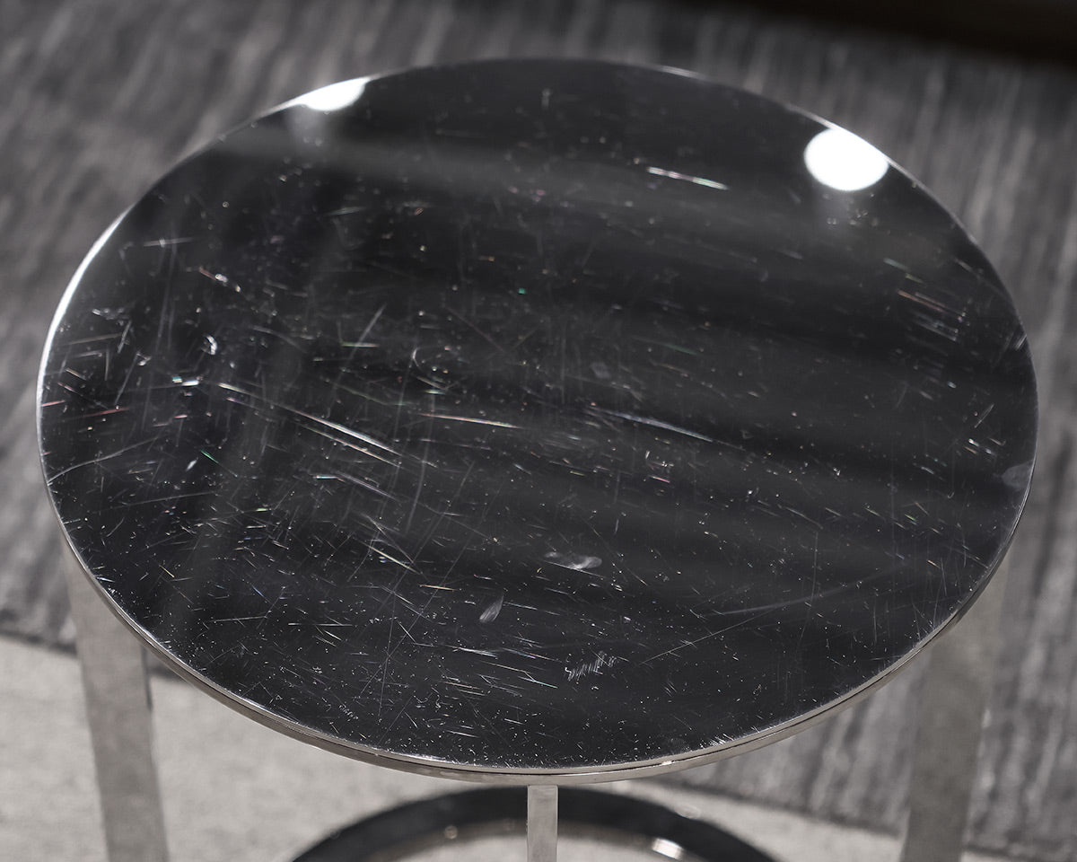B&B Itailia Chrome Round Accent Table