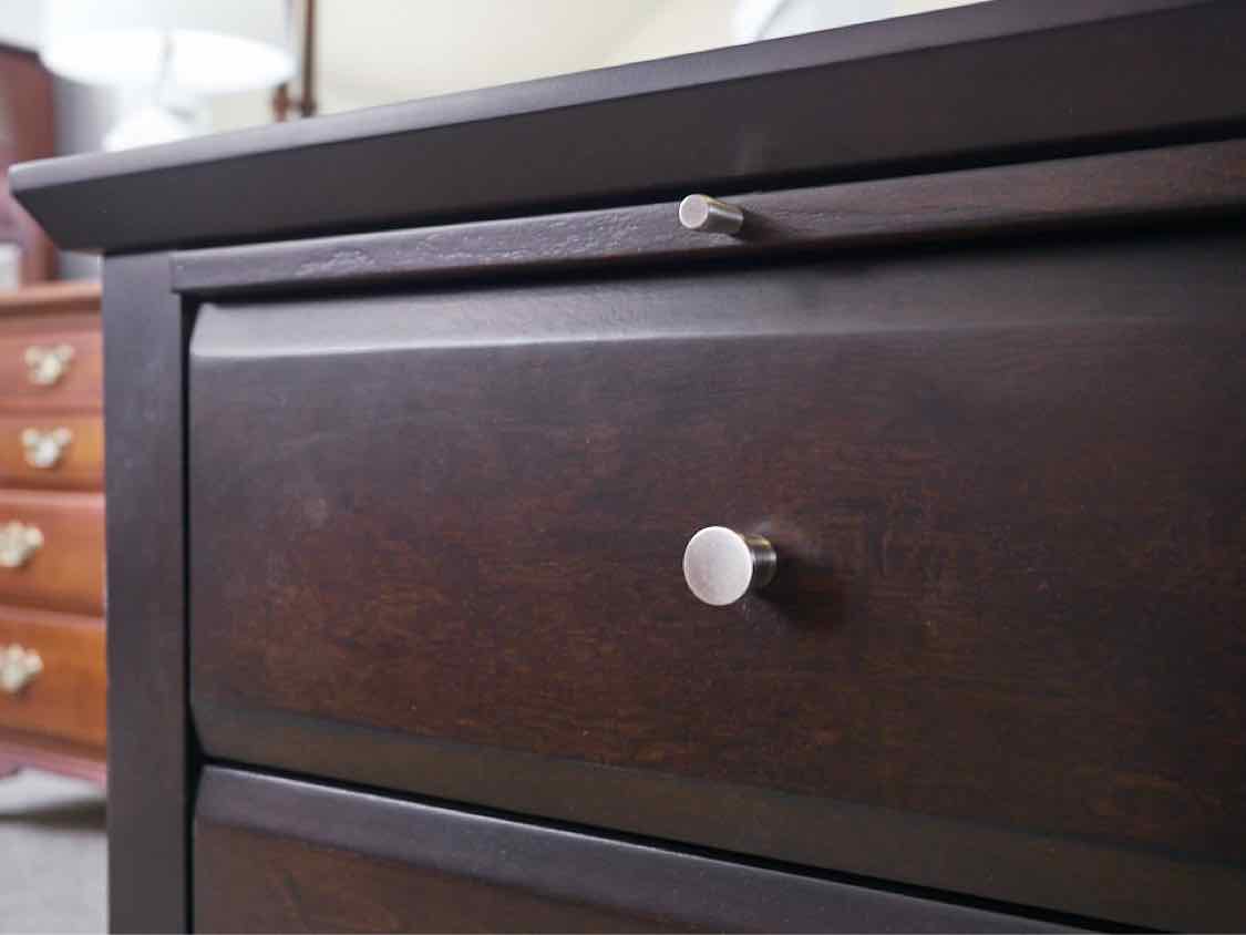 Pair of Two Drawer Nightstands with Extension in Espresso Finish