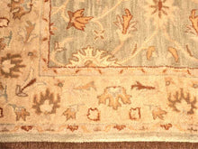 Kaleen Wool Area Rug In Light Green, Cream & Sepia