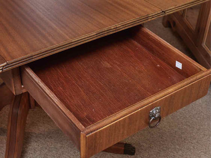 Mahogany Zebra Stripe Dropleaf Pedestal  Dining Table