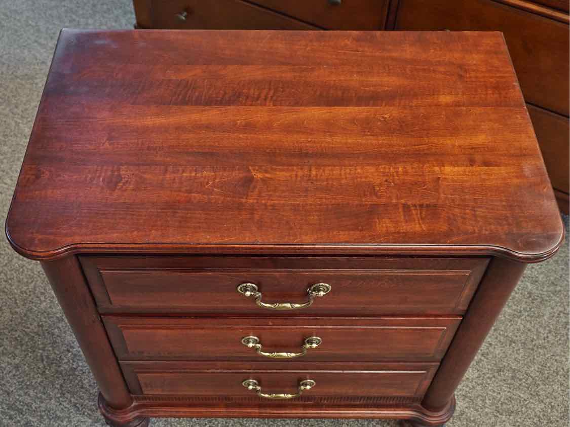 Cherry Bowfront Nightstand in Cinnamon Finish