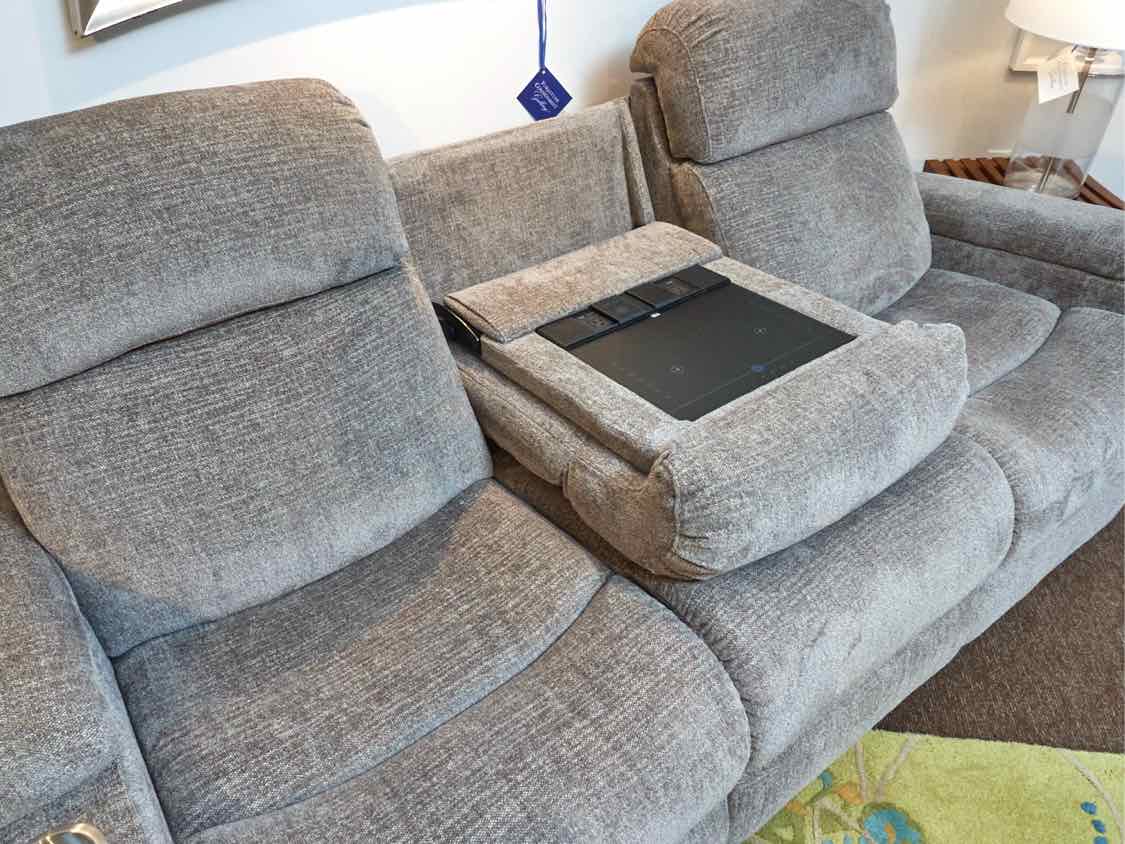Power Recling Sofa in Grey Flex Micro Fiber