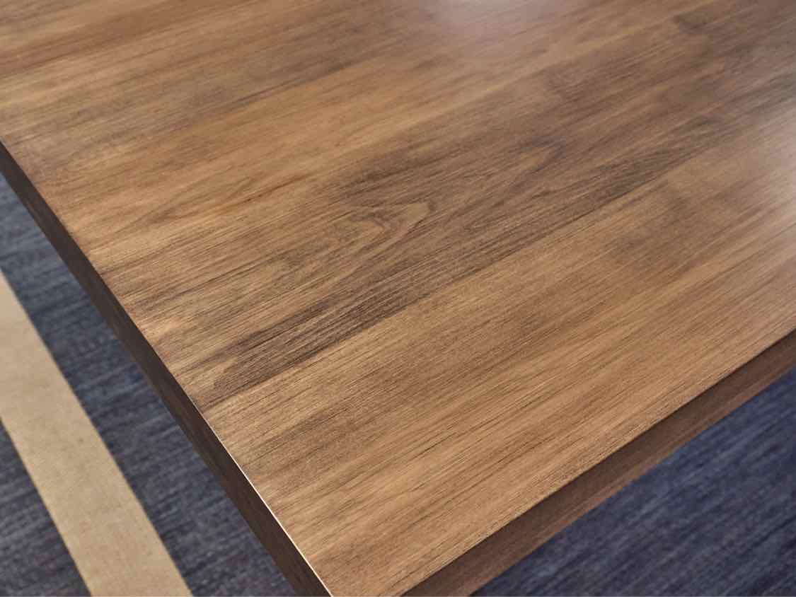 Saloom Furniture Quincy XL Dining Table in Nantucket Finish & Steel