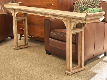 Ballard Design Ananda Console Table in Driftwood Finish