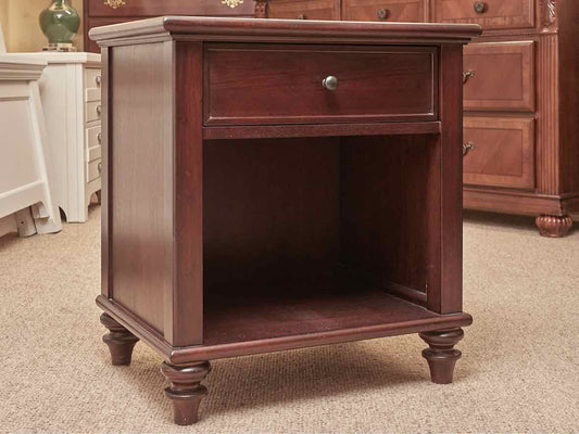 Espresso Finish 1 Drawer Nightstand with Open Storage
