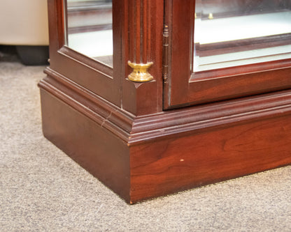 Jasper Cabinet Mahogany Finish 2 Glass Door Display Cabinet