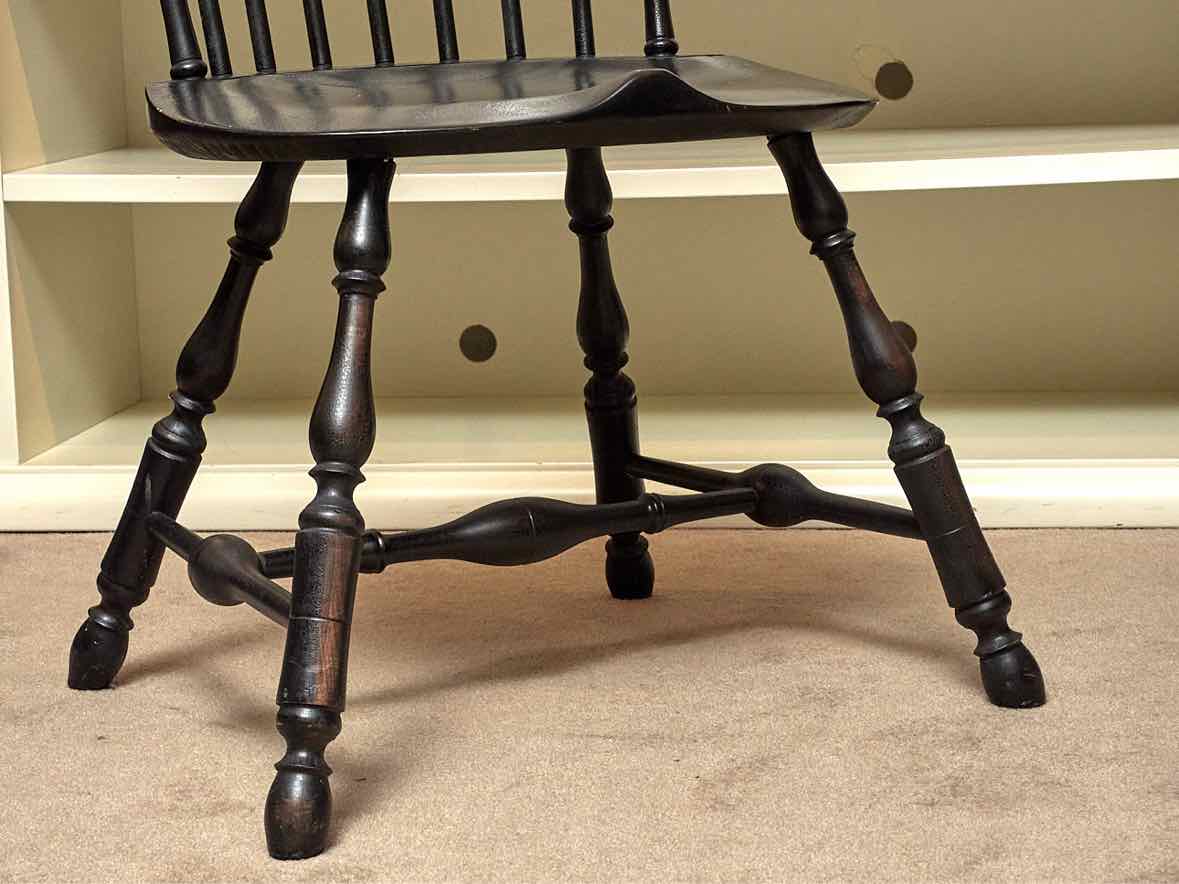 Set of 4  Alex Pifer "The Seraph' Black Crackle Comb Back Dining Chairs