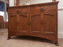 Oak Sideboard with 2 Drawers & 2 Doors with Mirror with Columns