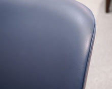 Made in Italy Pair of Blue Leather Swivel Chairs