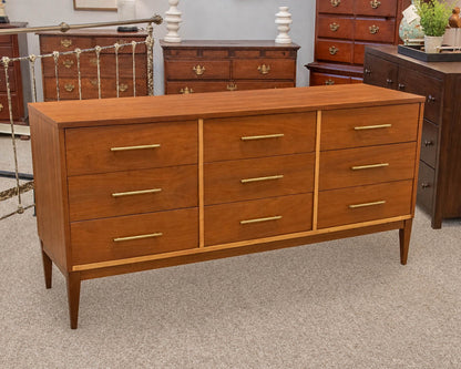 Dixie Furniture Mid-Century Modern 9-Drawer Dresser