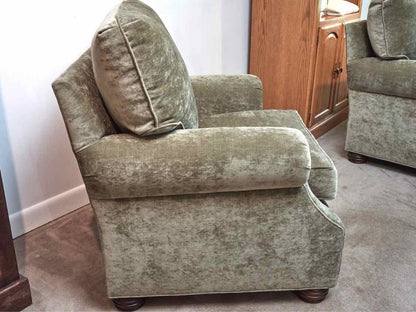 Pair Of Templeton Furniture 'Moss Green'   Performance Velvet Chairs