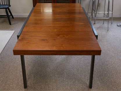 CB2 Metal & Cherry Dining Table W/ Leaf